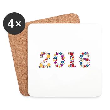 Fleurs 2016 - Dessous de verre (lot de 4) - blanc - Devant