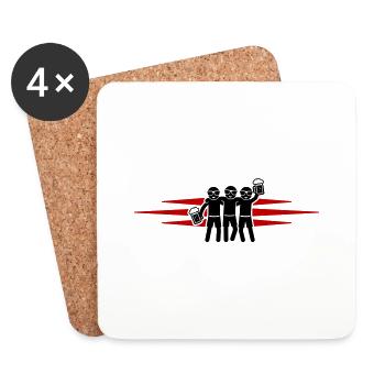 Équipe de fête - Dessous de verre (lot de 4) - blanc - Devant