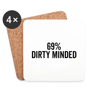 69% Dirty Minded - Coasters (set of 4) - white - Front