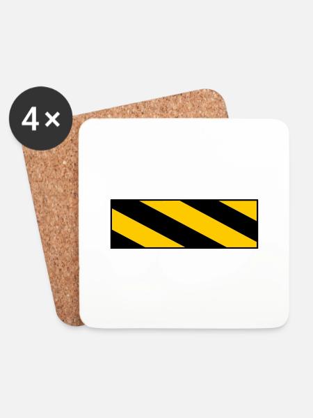 warning sign - Untersetzer (4er-Set) - Weiß
