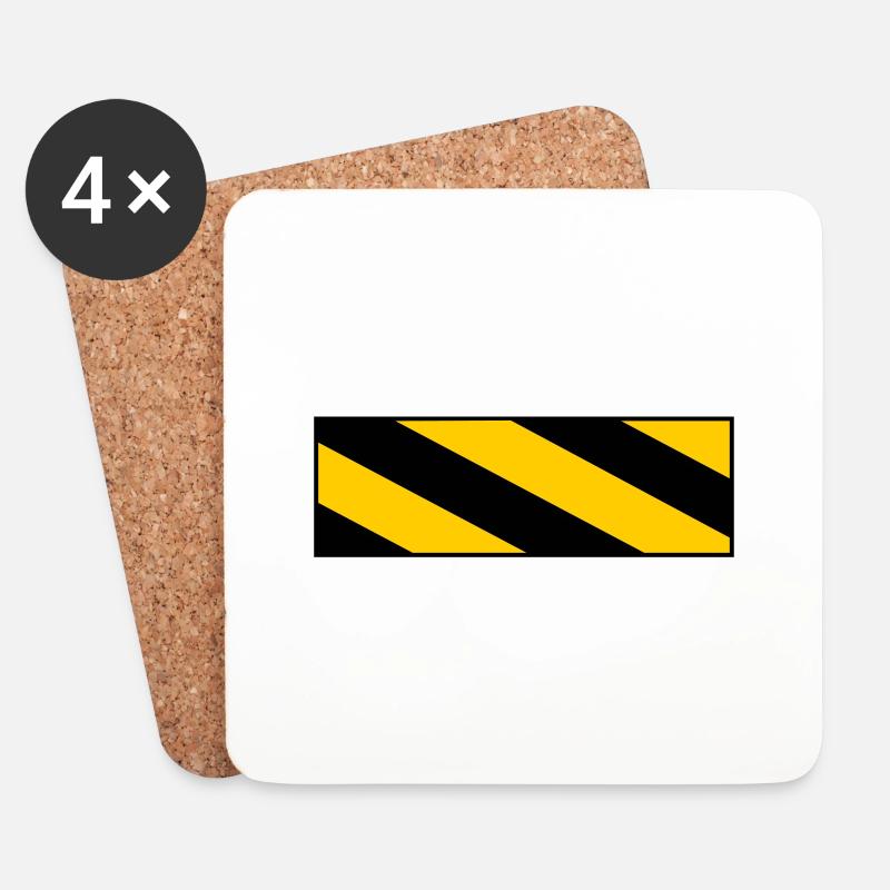 warning sign - Untersetzer (4er-Set) - Weiß