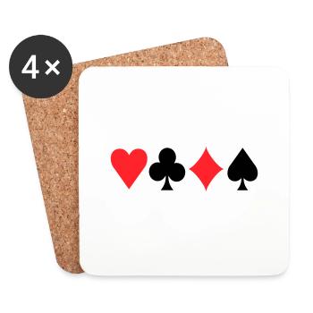 Poker Signs - Untersetzer (4er-Set) - Weiß - Vorne