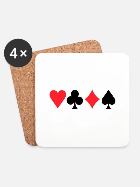 Poker Signs - Untersetzer (4er-Set) - Weiß