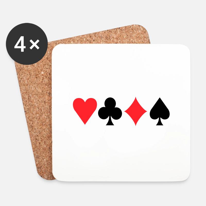 Poker Signs - Untersetzer (4er-Set) - Weiß