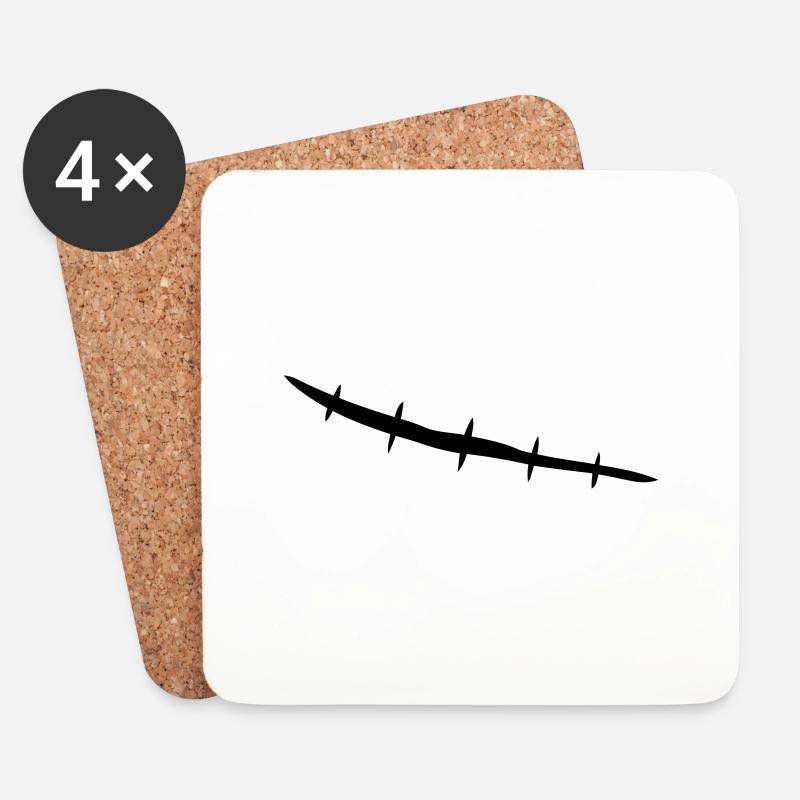stitched_scar - Untersetzer (4er-Set) - Weiß