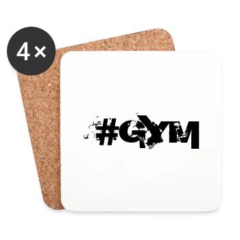 #GYM - Bodybuilding, Fitness, - Coasters (set of 4) - white - Front