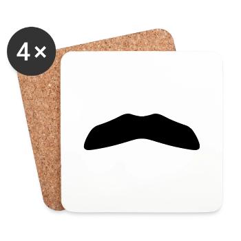 Moustache 3 - Untersetzer (4er-Set) - Weiß - Vorne