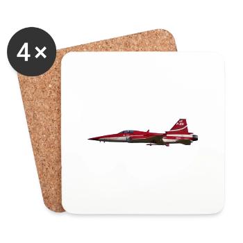 Fighter jet - Coasters (set of 4) - white - Front