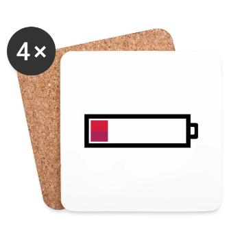 Empty Battery - Coasters (set of 4) - white - Front
