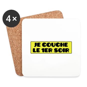 Je Couche le 1er Soir - Dessous de verre (lot de 4) - blanc - Devant