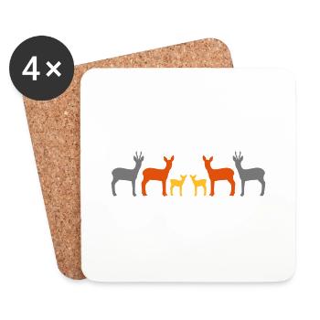 Rehe stehen zusammen vekt - Untersetzer (4er-Set) - Weiß - Vorne