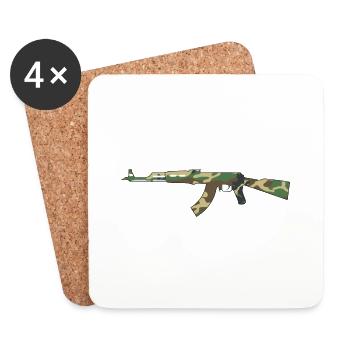 AK47 camouflage - Dessous de verre (lot de 4) - blanc - Devant