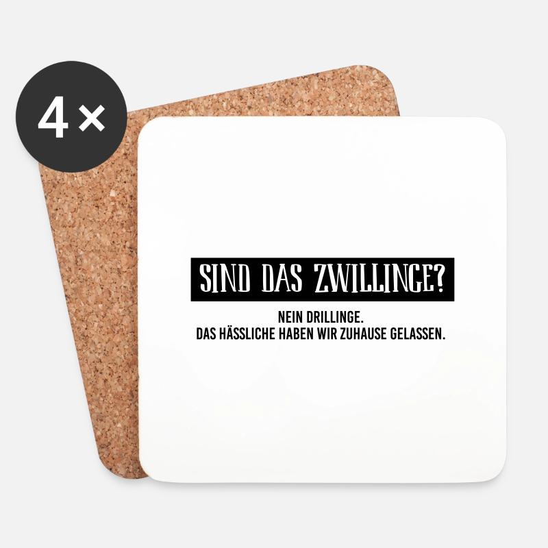 BIO Stoffbeutel: Sind das Zwillinge? - Untersetzer (4er-Set) - Weiß
