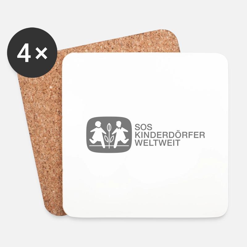 SOS Kinderdörfer Logo - Untersetzer (4er-Set) - Weiß