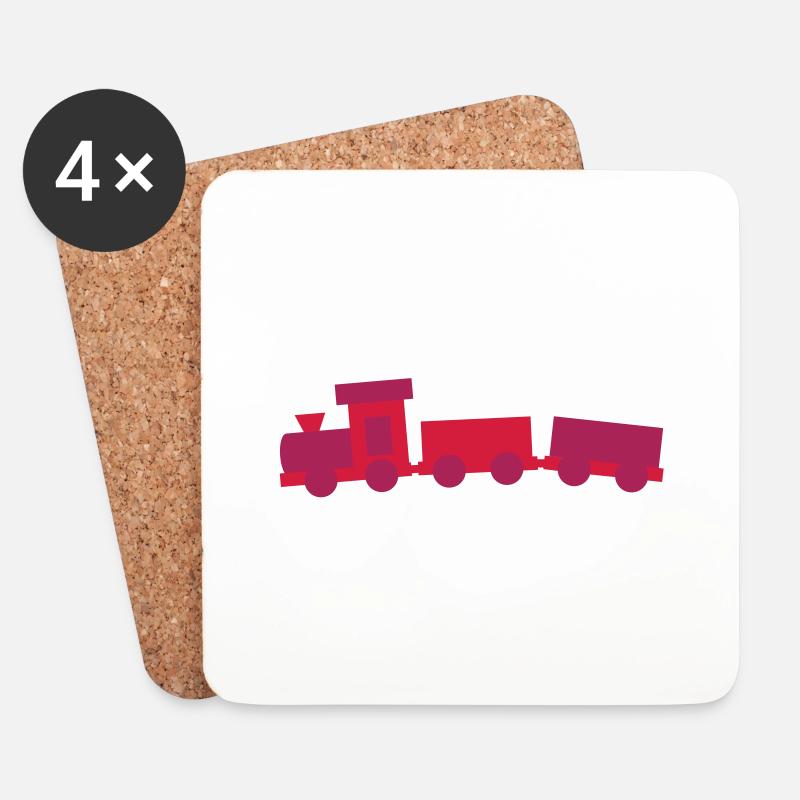 Eisenbahn - Untersetzer (4er-Set) - Weiß