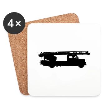 Rotary ladder fire brigade - Coasters (set of 4) - white - Front