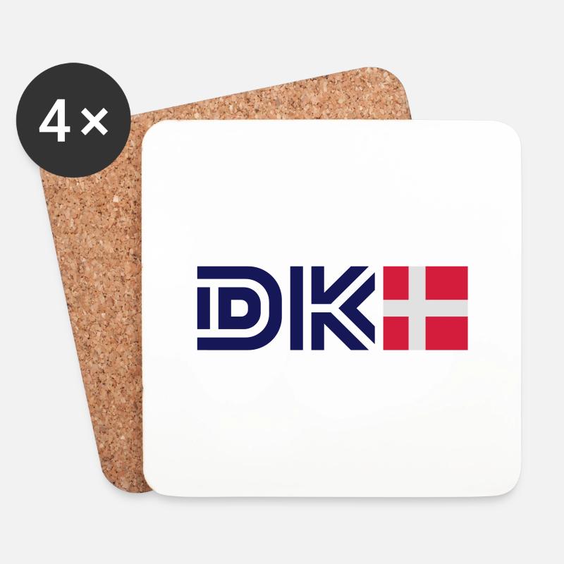 Denmark__V001 - Untersetzer (4er-Set) - Weiß