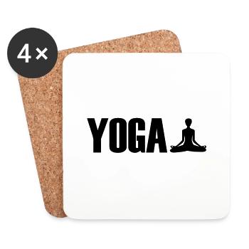 yoga - Dessous de verre (lot de 4) - blanc - Devant