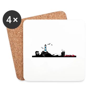 North Sea Silhouette - Coasters (set of 4) - white - Front