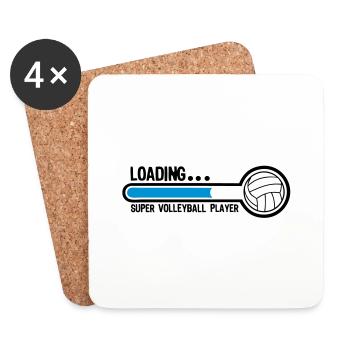 volleyball loading super player1 - Dessous de verre (lot de 4) - blanc - Devant