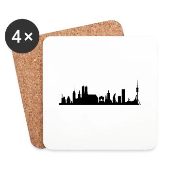Skyline muc_neu - Untersetzer (4er-Set) - Weiß - Vorne