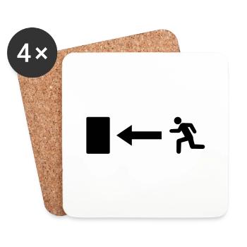 exit____f1 - Coasters (set of 4) - white - Front