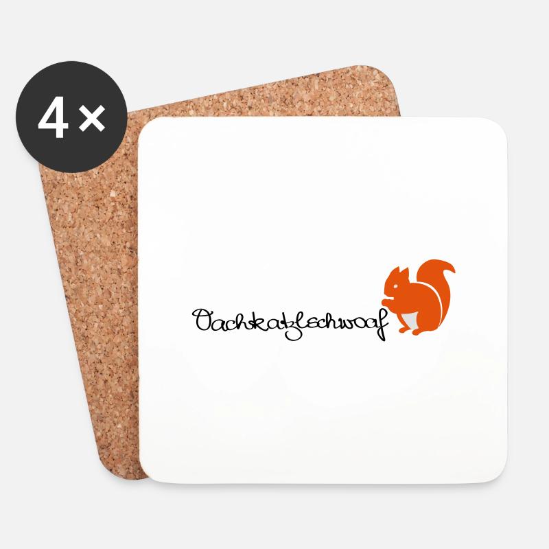 Oachkatzlschwoaf - Eichhörnchen - Eichkätzchen - Untersetzer (4er-Set) - Weiß