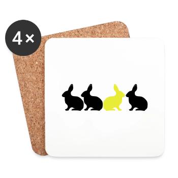 Bunny Rabbit be different! Unique contrast 2c - Coasters (set of 4) - white - Front