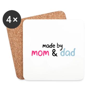 made by mom & dad - Coasters (set of 4) - white - Front