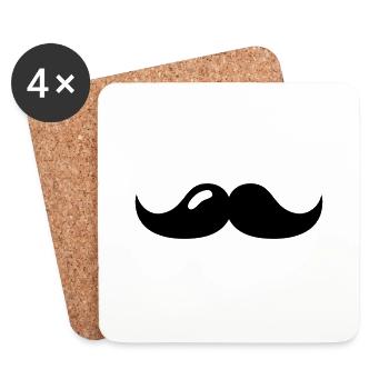 Mustache - Coasters (set of 4) - white - Front