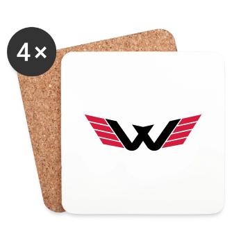 W Logo - Untersetzer (4er-Set) - Weiß - Vorne