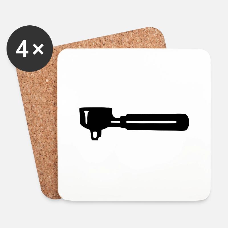 Kaffeemaschine - Siebträger - Untersetzer (4er-Set) - Weiß