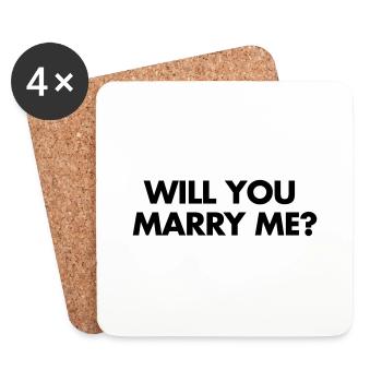 Marry Me - Coasters (set of 4) - white - Front
