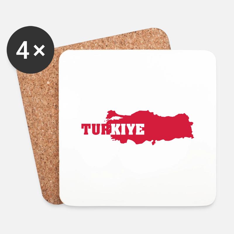 Turkiye (ID: 002004) - Untersetzer (4er-Set) - Weiß
