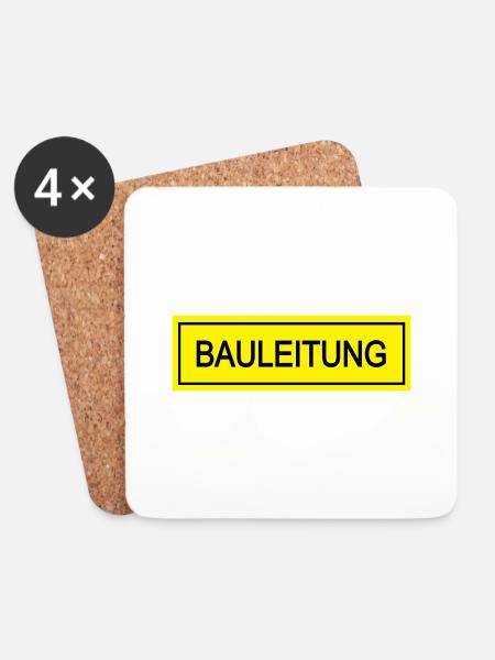 bauleitung - Untersetzer (4er-Set) - Weiß