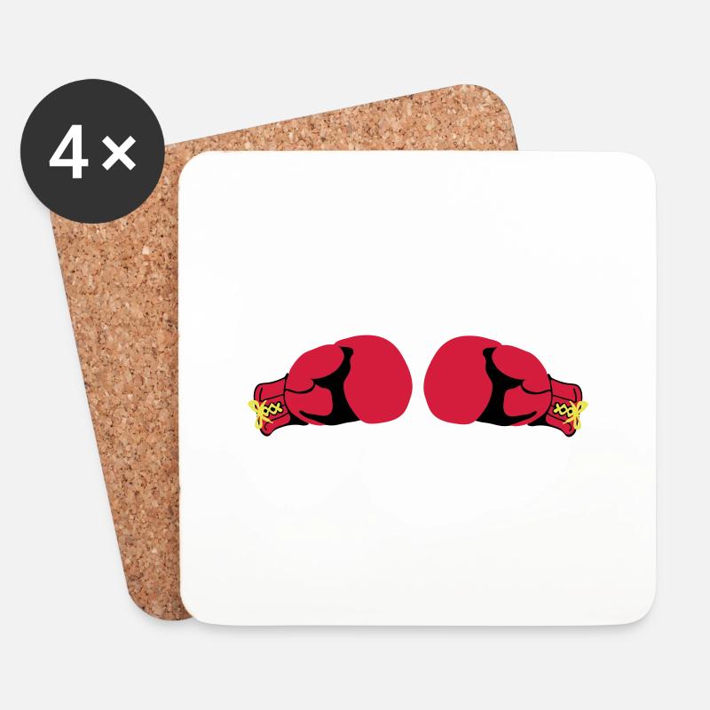 Boxhandschuhe - Untersetzer (4er-Set) - Weiß