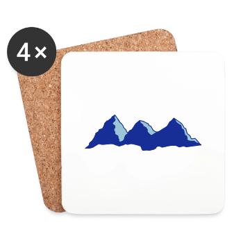 Mountain Highlander Zeichnungsvektor - Untersetzer (4er-Set) - Weiß - Vorne