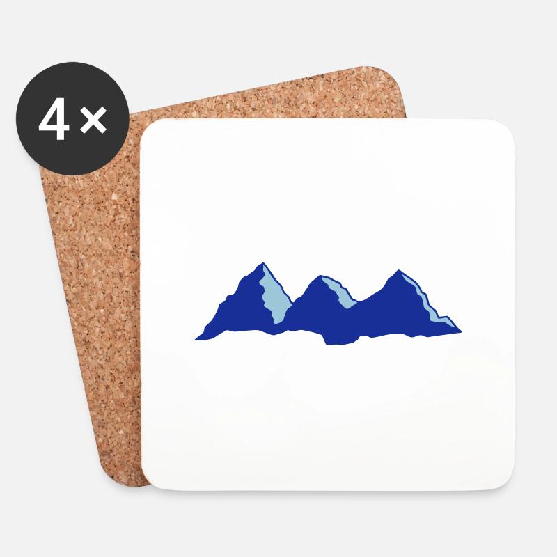 Mountain Highlander Zeichnungsvektor - Untersetzer (4er-Set) - Weiß
