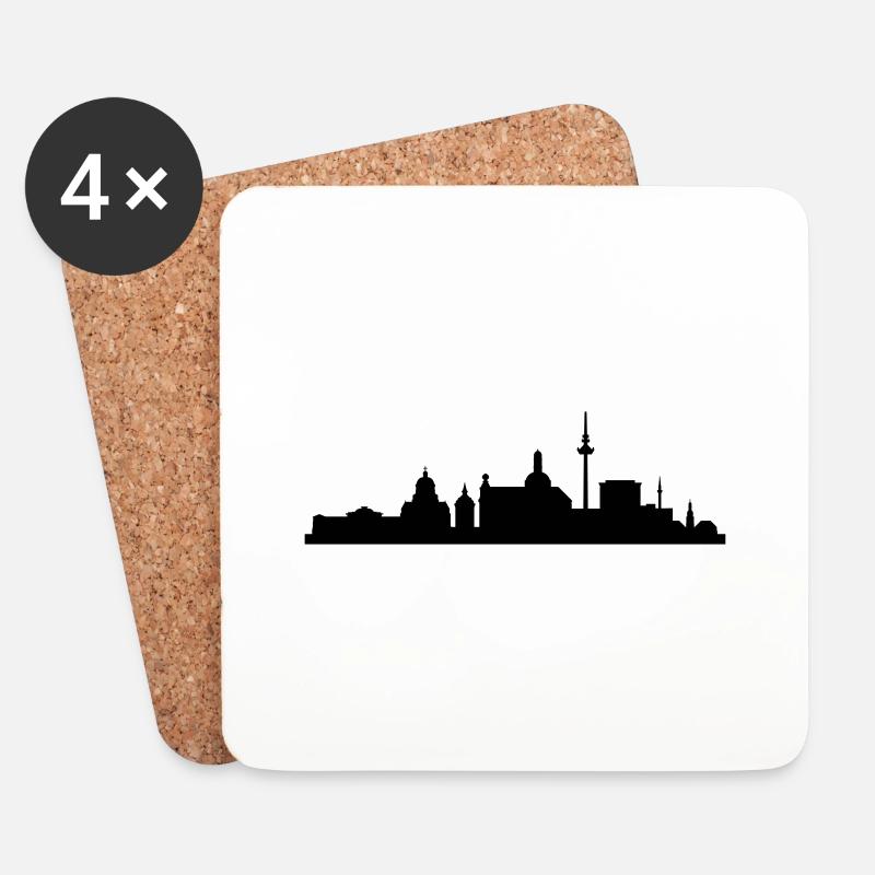 Skyline Mannheim - Untersetzer (4er-Set) - Weiß