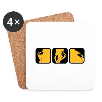 climbing man logos boxes in the evening 3 - Coasters (set of 4) - white - Front