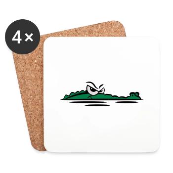Crocodile lauren water - Coasters (set of 4) - white - Front