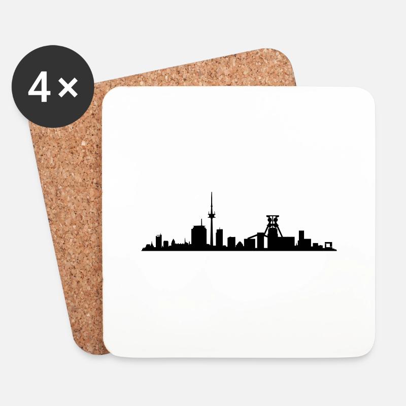 Skyline Essen - Untersetzer (4er-Set) - Weiß