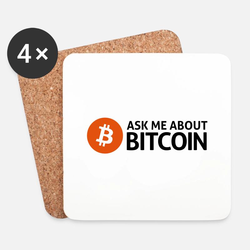 bitcoins - Untersetzer (4er-Set) - Weiß