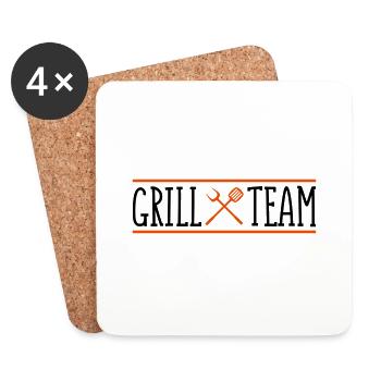 grill team design - Untersetzer (4er-Set) - Weiß - Vorne