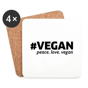 vegan - Coasters (set of 4) - white - Front