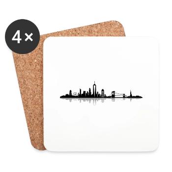 Skyline - New York City - Untersetzer (4er-Set) - Weiß - Vorne