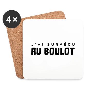 J'ai survécu au boulot ! - Dessous de verre (lot de 4) - blanc - Devant