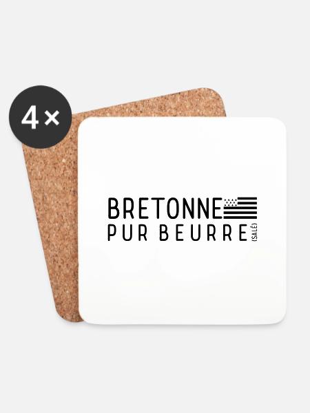 Breton pure butter (salted) - Coasters (set of 4) - white