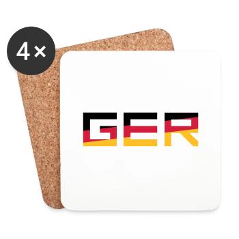 GER Team Germany Germany Couleurs Noir Rouge Go - Dessous de verre (lot de 4) - blanc - Devant