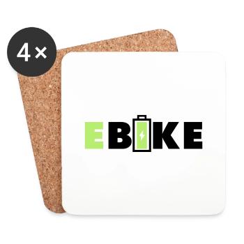 E BIKE - Dessous de verre (lot de 4) - blanc - Devant